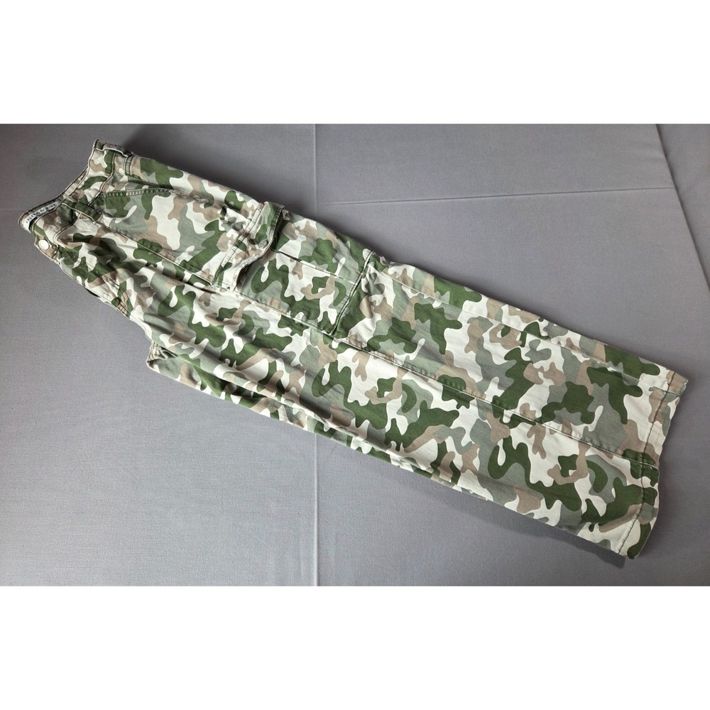 Celebrity Pink Jeans Womens 15/29 Green Camo Army Baggy Loose Flowy Y2K Pants